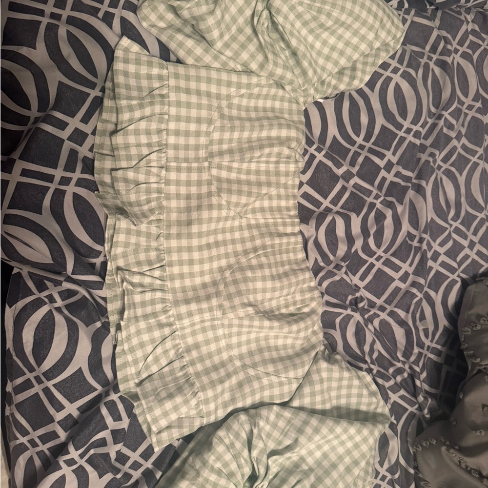 Mint Gingham Lulus Ruffle Top